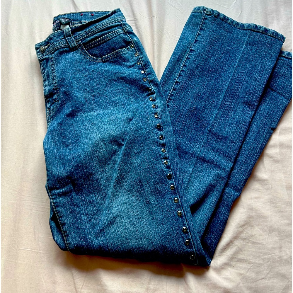 Kikit jeans size10 silver studs all along each side